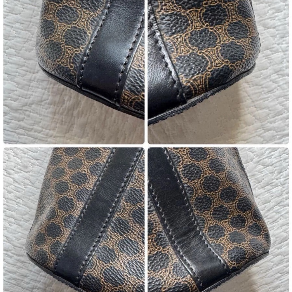Celine Dark Brown and Black Patterned Tote - Picture 9 of 10